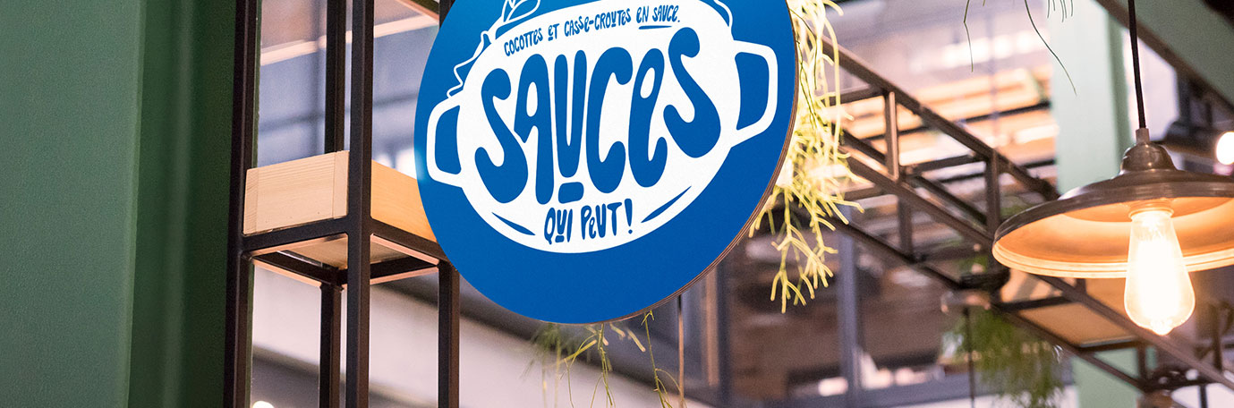 Exemple d'identité visuelle culinaire singulière et cohérente, créée pour une restaurant à Lille.